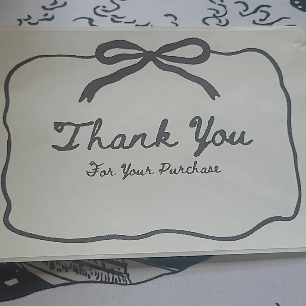 50 4x6 Backgroud Bowtie Thank You Notes Labels/Thank You Stickers